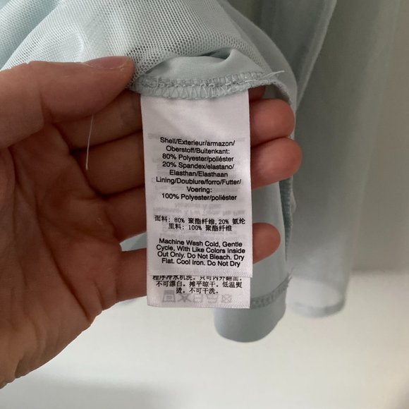 DKNY Pale Blue Mesh Long Sleeve Shirt (Medium) - Picture 7 of 8